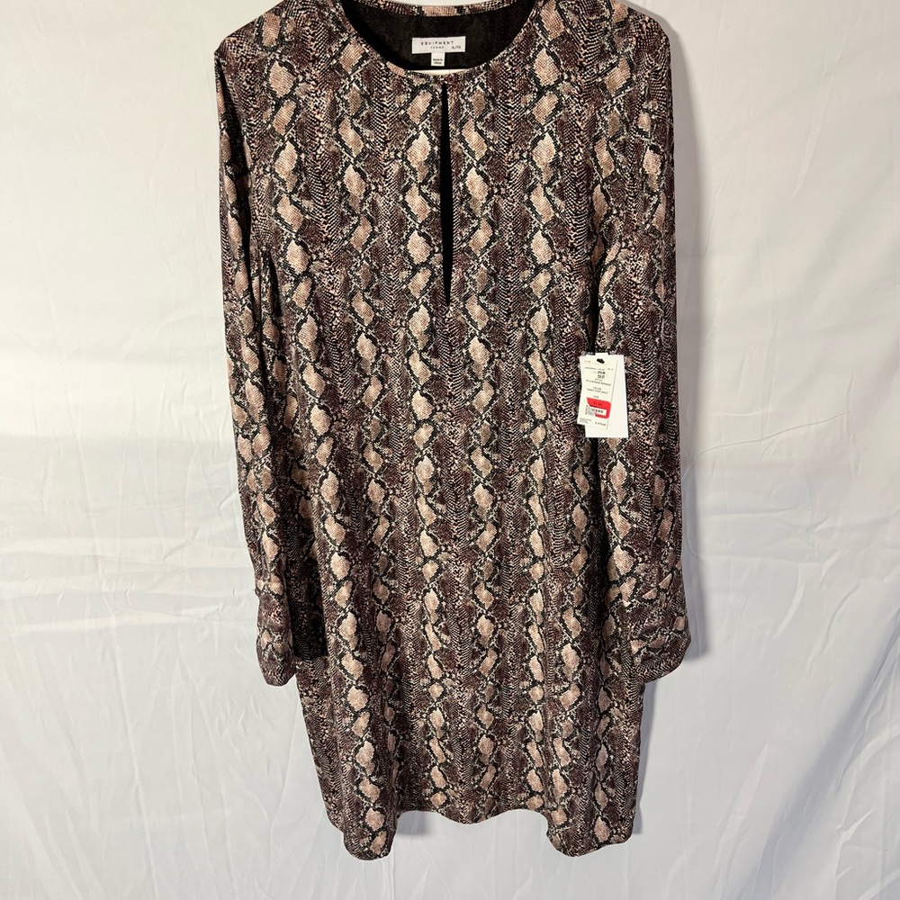 Snake Print Long Sleeve Sheath Dress NWT